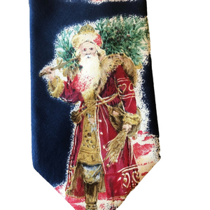 Vintage Robert Talbott for Nordstrom St. Nicholas Silk Necktie navy blue and red